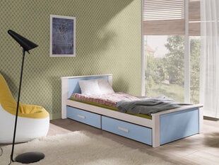 Vaikiška lova Aldo 80x180cm, balta/mėlyna kaina ir informacija | Vaikiškos lovos | pigu.lt