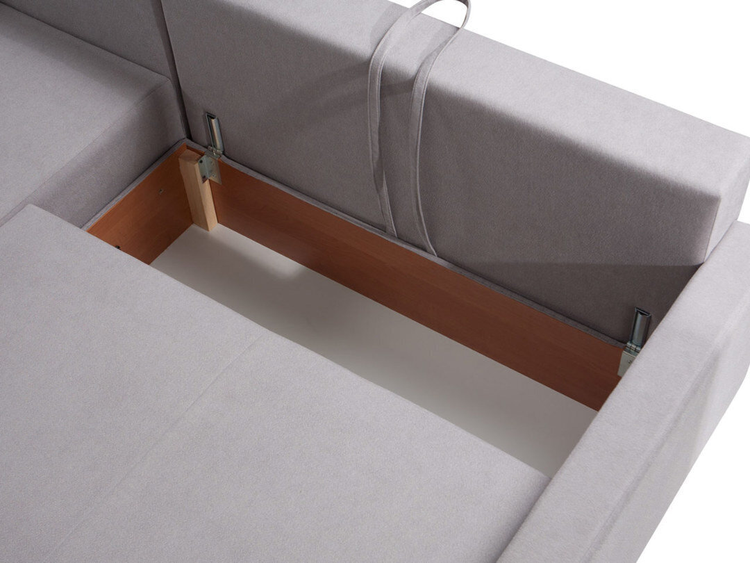 Kampinė sofa-lova Oviedo + pufas kaina ir informacija | Minkštų baldų komplektai | pigu.lt