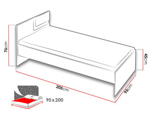 Lova Apetito 90 x 200 cm kaina ir informacija | Lovos | pigu.lt