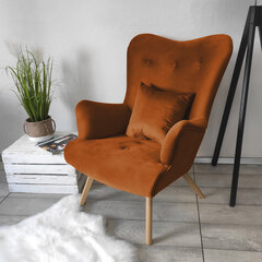 Кресло Skandynawski Bujany, коричневое цена и информация | Кресла в гостиную | pigu.lt