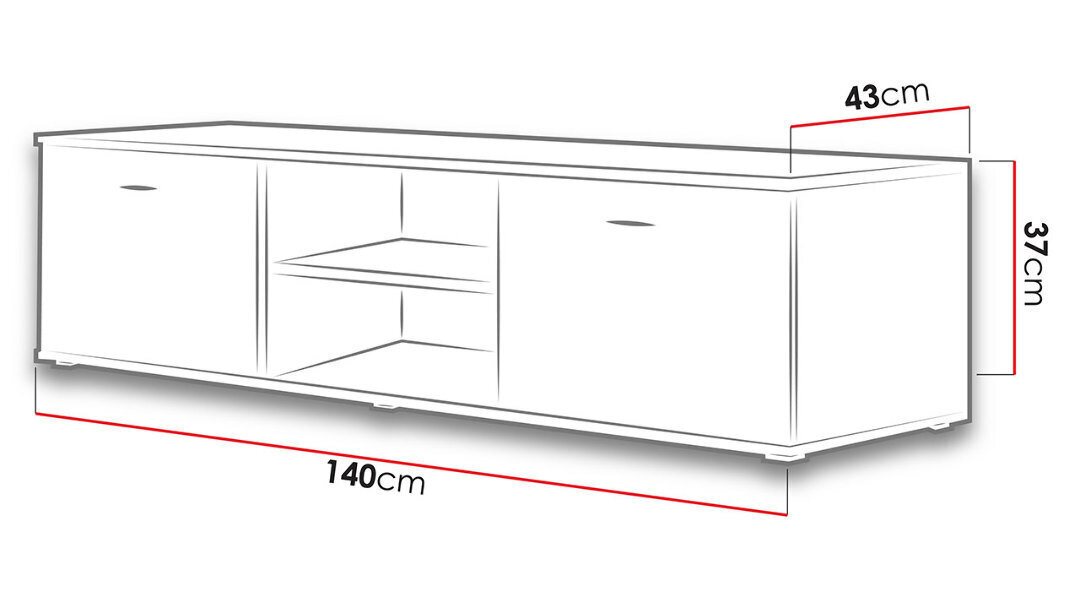 TV spintelė Soho 140 cm kaina ir informacija | TV staliukai | pigu.lt