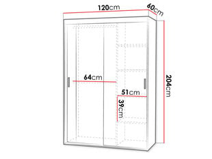 Spinta su stumdomomis durimis REJAT 120 cm kaina ir informacija | Spintos | pigu.lt