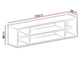 Настенная полка Mobi System 15 цена и информация | Полки | pigu.lt