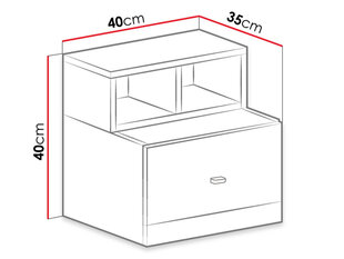 Прикроватная тумбочка Mobi System 17 цена и информация | Прикроватные тумбочки | pigu.lt