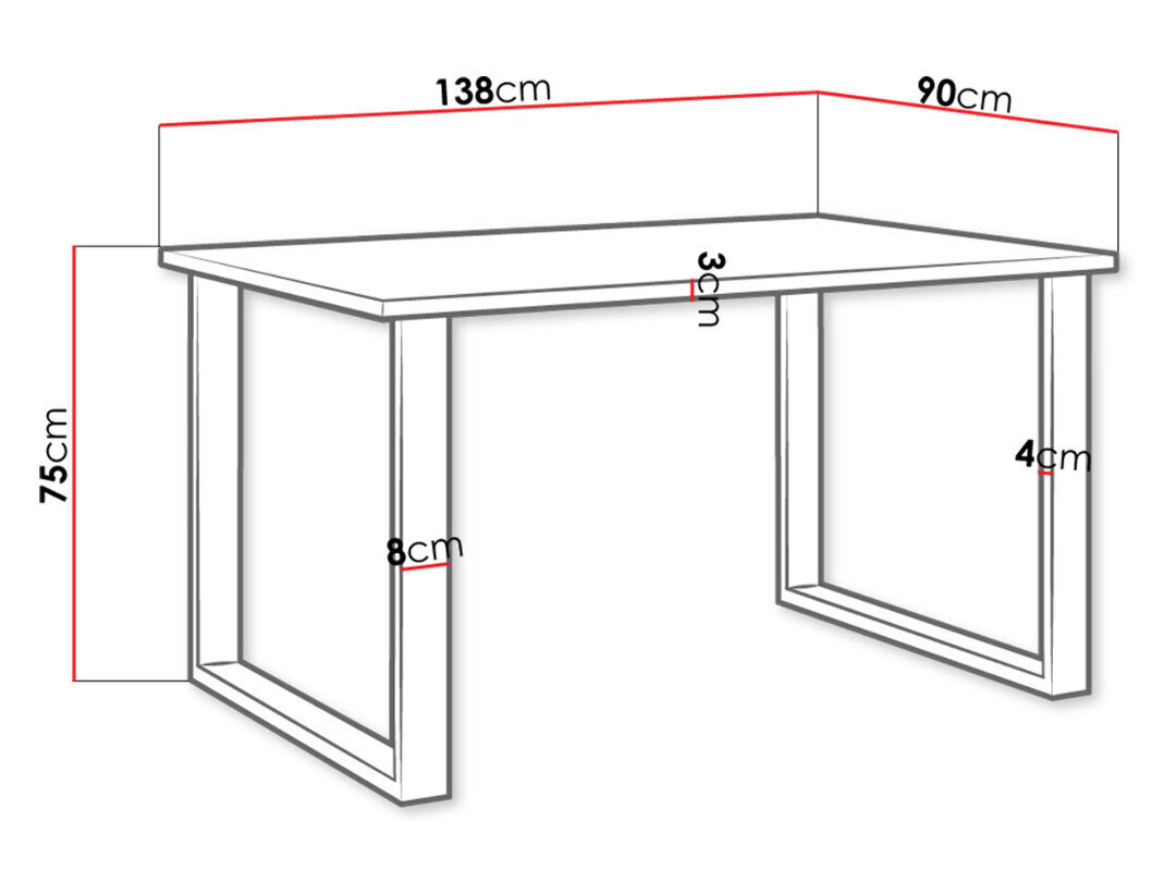 Stalas Imperial, 90x138 cm, rudas kaina ir informacija | Virtuvės ir valgomojo stalai, staliukai | pigu.lt