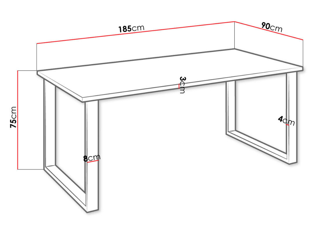 Stalas Imperial, 90x185 cm, rudas kaina ir informacija | Virtuvės ir valgomojo stalai, staliukai | pigu.lt