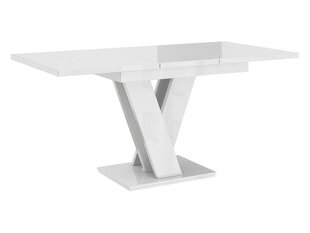 Valgomojo stalas Masiv 80x120/160 cm, baltas kaina ir informacija | Virtuvės ir valgomojo stalai, staliukai | pigu.lt