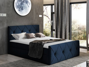 Kontinentinė lova Black Red White Crystal Lux, mėlyna kaina ir informacija | Lovos | pigu.lt