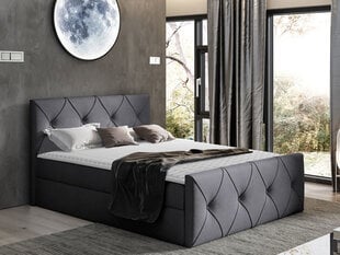 Kontinentinė lova Black Red White Crystal Lux, pilka kaina ir informacija | Lovos | pigu.lt
