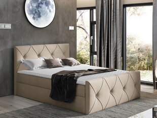 Kontinentinė lova Black Red White Crystal Lux, smėlio spalvos kaina ir informacija | Lovos | pigu.lt