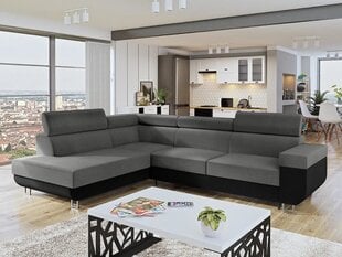 Kampinė sofa-lova Fonti, pilka/juoda kaina ir informacija | Sofos | pigu.lt