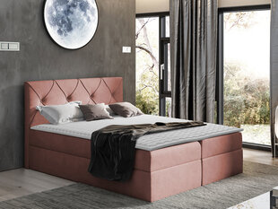 Kontinentinė lova Crystal Black Red White, rožinė kaina ir informacija | Lovos | pigu.lt