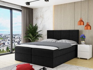 Kontinentinė lova Black Red White Rebos, juoda kaina ir informacija | Lovos | pigu.lt
