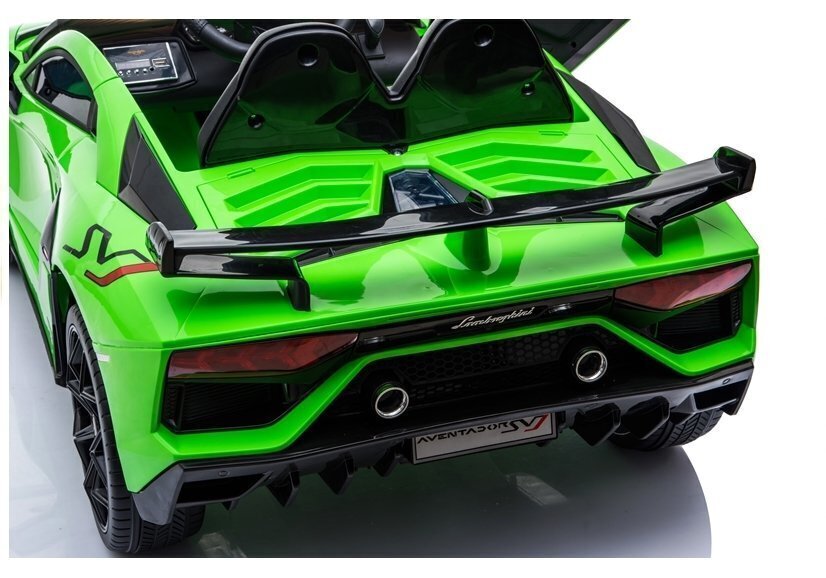 Elektrinis sportinis automobilis Lamborghini Aventador, žalias kaina ir informacija | Elektromobiliai vaikams | pigu.lt