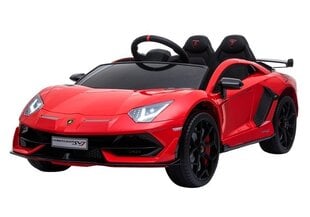 Elektrinis sportinis automobilis Lamborghini Aventador, raudonas kaina ir informacija | Elektromobiliai vaikams | pigu.lt