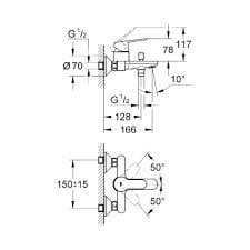 Cмеситель для ванны Grohe Bauedge цена и информация | Смесители | pigu.lt