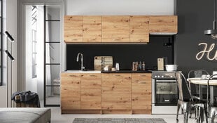 Virtuvės komplektas Mirjan Mela, rudas/juodas kaina ir informacija | Virtuvės baldų komplektai | pigu.lt