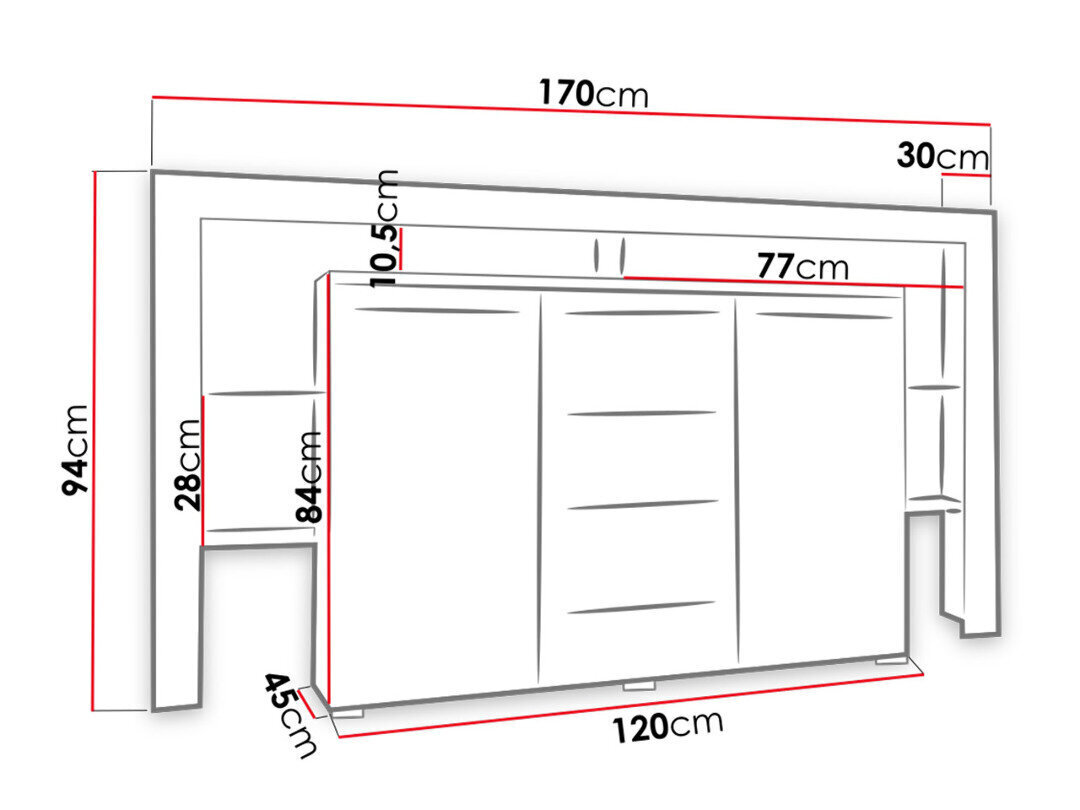 Komoda Riva Plus 2D4S, balta kaina ir informacija | Komodos | pigu.lt