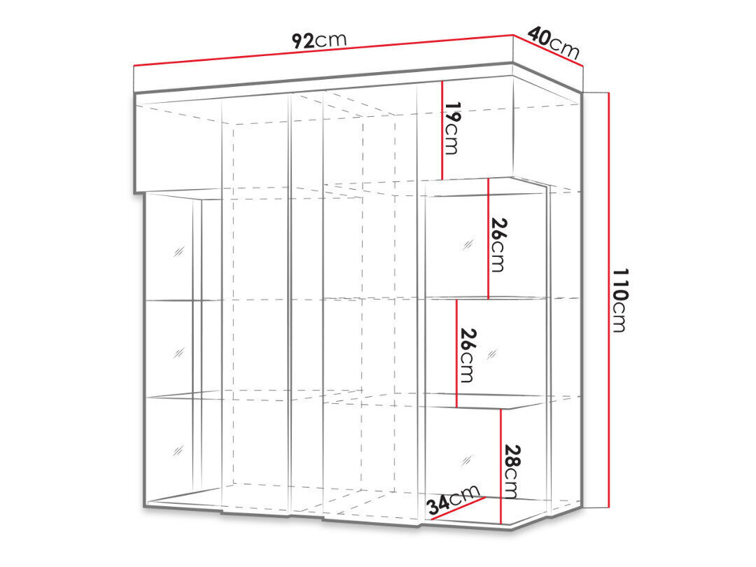 Sieninė spintelė Marco, 90 cm kaina ir informacija | Spintos | pigu.lt
