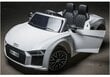 Audi R8 Spyde elektrinis sportinis automobilis balta spalva цена и информация | Elektromobiliai vaikams | pigu.lt