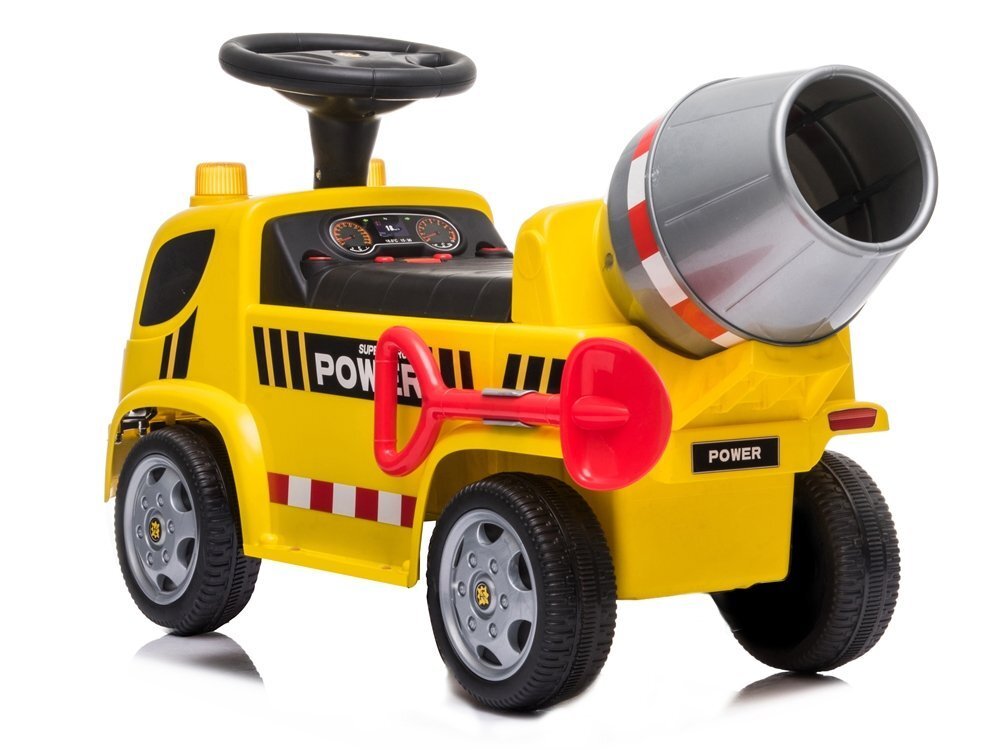 Baterijomis varomas cemento maišytuvo žaislinis sunkvežimis Lean Toys, geltonas цена и информация | Žaislai kūdikiams | pigu.lt