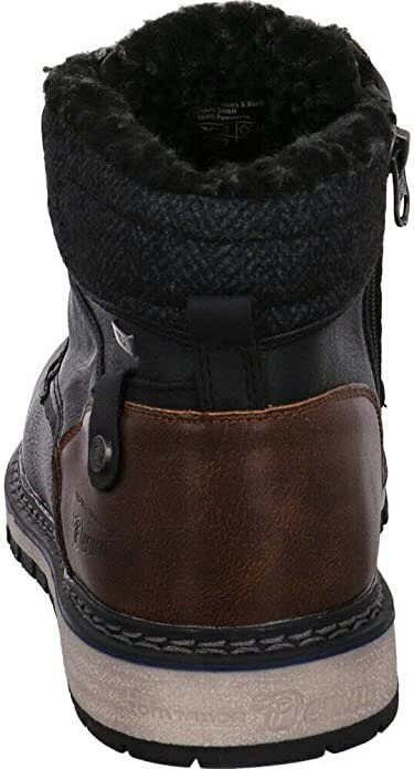 Tom Tailor vyriški žieminiai batai, juodai- rudi kaina ir informacija | Vyriški batai | pigu.lt