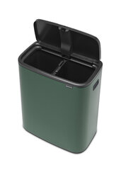 Brabantia корзина для мусора Bo Touch Bin, 2x30 л, зеленая цена и информация | Мусорные баки | pigu.lt