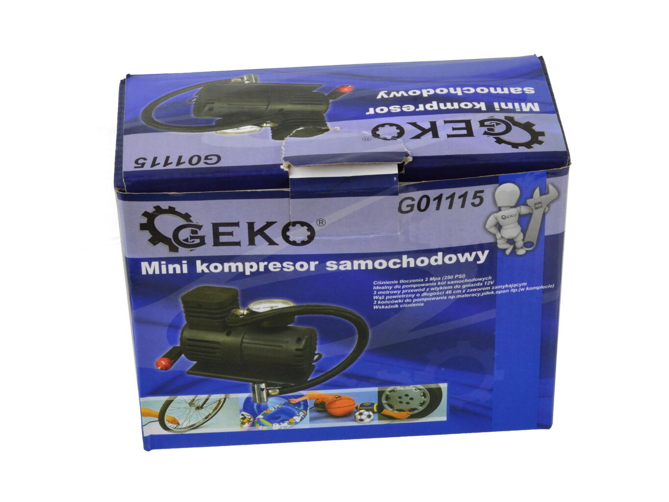 Oro kompresorius Geko 250PSI, 12V DC цена и информация | Automobilių 12V el. priedai | pigu.lt