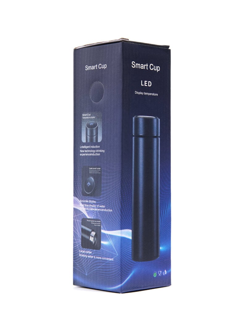 Termo puodelis Smart-LED, 500 ml, sidabrinis kaina ir informacija | Termosai, termopuodeliai | pigu.lt