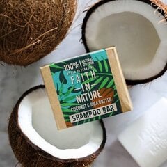 Увлажняющий шампунь для твердых волос с органическим кокосовым маслом и маслом ши Faith in Nature, 85 г цена и информация | Шампуни | pigu.lt