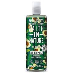 Maitinamasis šampūnas Faith in Nature su avokadų aliejumi visų tipų plaukams 400 ml kaina ir informacija | Šampūnai | pigu.lt