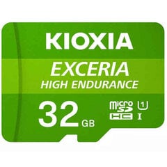 Mikro SD atminties kortelė su adapteriu Kioxia Exceria High Endurance 10 klasė UHS-I U3 kaina ir informacija | Atminties kortelės fotoaparatams, kameroms | pigu.lt