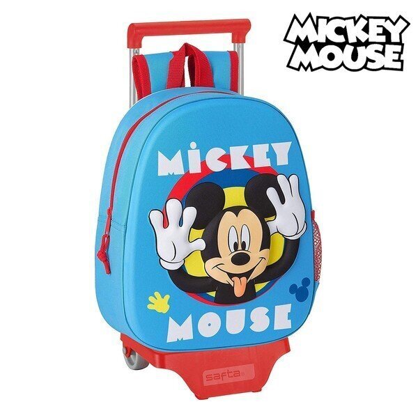 3D mokyklinis krepšys su ratukais Mickey Mouse Clubhouse kaina ir informacija | Kuprinės mokyklai, sportiniai maišeliai | pigu.lt