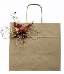 Rožių popieriaus dovanų maišeliai, 3 vnt, rusvi kaina ir informacija | Dovanų pakavimo priemonės | pigu.lt