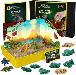 Kinetinio smėlio rinkinys su dinozaurais National Geographic 0,9 kg kaina ir informacija | Kinetinio smėlio rinkinys su dinozaurais National Geographic 0,9 kg | pigu.lt