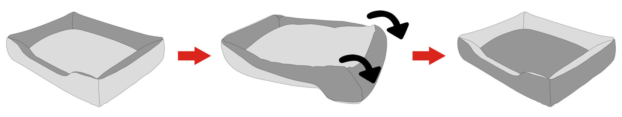 Hobbydog dvipusis guolis Double Graphite/Black, XL, 84x65 cm kaina ir informacija | Guoliai, pagalvėlės | pigu.lt