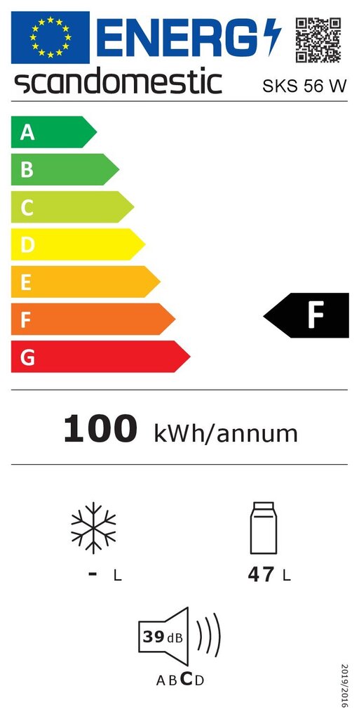 Scandomestic SKS 56 W цена и информация | Šaldytuvai | pigu.lt