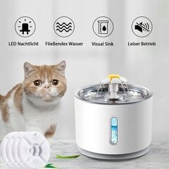 Begančio vandens girtuvė - fontanas 2.4L katinui, šuniui kaina ir informacija | Dubenėliai, dėžės maistui | pigu.lt