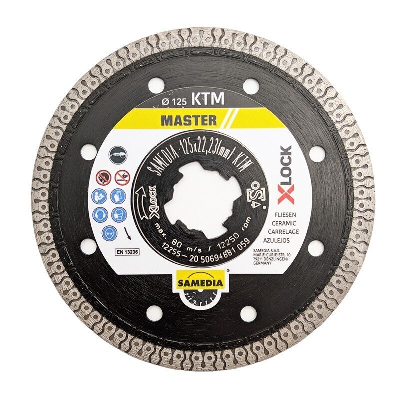Deimantinis diskas Samedia, KTM 125x22,2/1,4 mm X-Lock kaina ir informacija | Mechaniniai įrankiai | pigu.lt