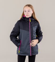 Icepeak striukė mergaitėms 180 g Lubec Jr 50064-6 * 990, juoda / pilka 6438488788747 kaina ir informacija | Žiemos drabužiai vaikams | pigu.lt