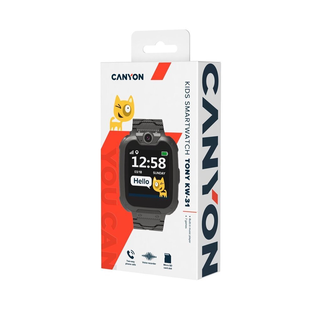 Canyon Tony KW-31 Black kaina ir informacija | Išmanieji laikrodžiai (smartwatch) | pigu.lt