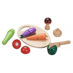 Деревянный набор нарезных овощей цена и информация | Игрушки для малышей | pigu.lt