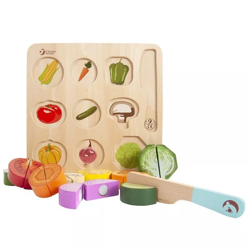 Medinė dėlionė Classic World Vegetable Cutting Set kaina ir informacija | Žaislai kūdikiams | pigu.lt