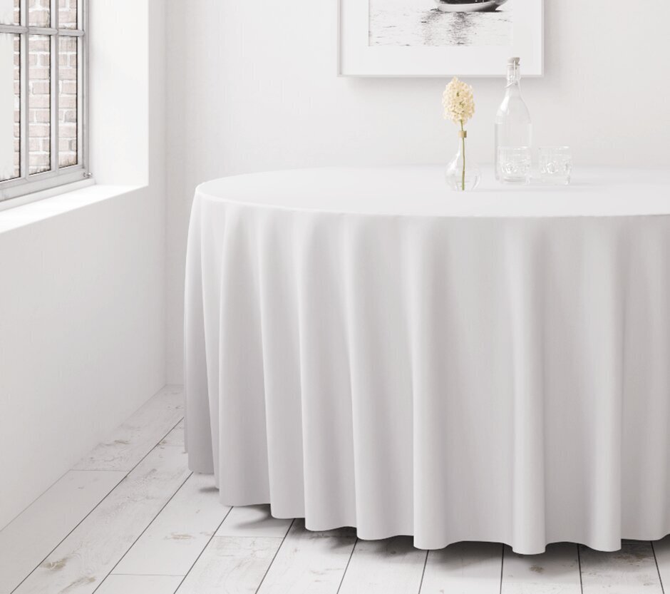 Apvali staltiesė Restly Balta, D290 kaina ir informacija | Staltiesės, servetėlės | pigu.lt