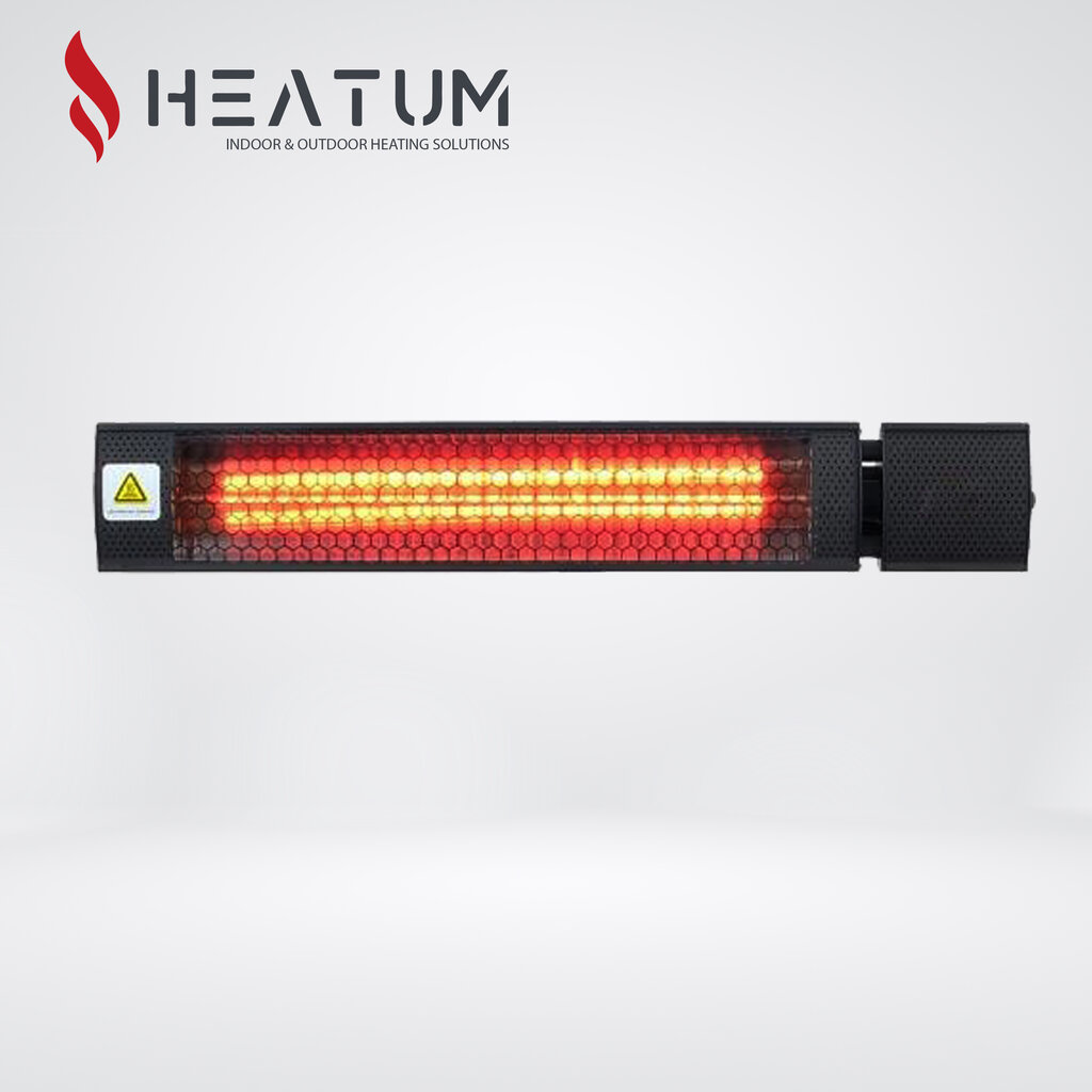Infraraudonųjų spindulių šildytuvas Heatum H2000R Urban Black kaina ir informacija | Šildytuvai | pigu.lt
