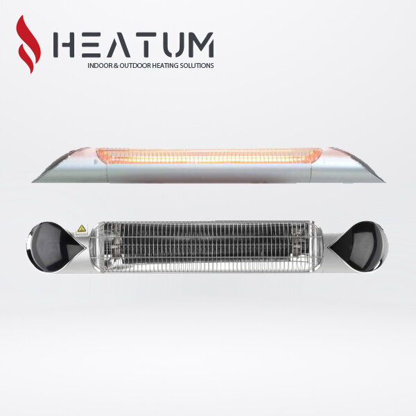 Infraraudonųjų spindulių šildytuvas Heatum H2000R Core silver kaina ir informacija | Šildytuvai | pigu.lt