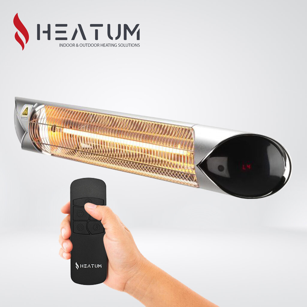 Infraraudonųjų spindulių šildytuvas Heatum H2000R Core silver kaina ir informacija | Šildytuvai | pigu.lt