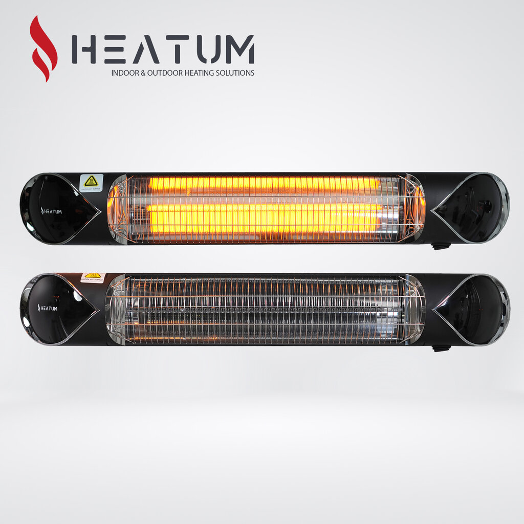 Infraraudonųjų spindulių šildytuvas Heatum H2500R Core black kaina ir informacija | Šildytuvai | pigu.lt