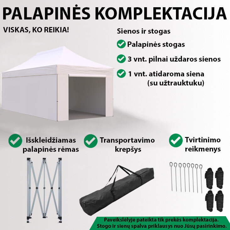 Prekybinė palapinė Zeltpro Proframe Balta, 3X6 kaina ir informacija | Palapinės | pigu.lt