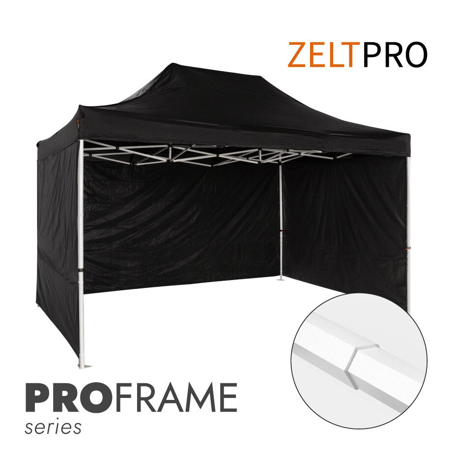 Prekybinė palapinė Zeltpro Proframe Juoda, 3x4,5 цена и информация | Palapinės | pigu.lt